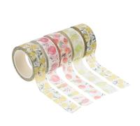 Gogogmee 5 pièces Lot de Rubans Washi Décoratifs Fruit Style Ruban Adhésif Masking Tape DIY pour Scrapbooking Albums Carnets Motifs Aquarelle Sans Trace Usage Manuel