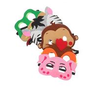 Gogogmee 5 Pièces Masques Animaux Colorés pour Carnaval et Halloween Demi-masque Feutrine avec Élastique Accessoires Cosplay pour Garçon Fille Styles Souris Vache Tigre Lapin et Dragon