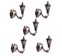 Gogogmee 5 pièces Miniature Wall Lamp Set Compact Simulated Wall Lights for Dollhouse Decoration Easy to Install and Carry Warm Light Vintage Bronze Finish for Mini Craft Enthusiasts and