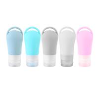 Gogogmee 5 pièces Set de Flacons Cosmétiques Vides avec Crochet Anti-fuite et Rechargeables Bouteilles de Voyage pour Produits de Toilette Design et Pratique pour Déplacement