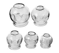 Gogogmee 5 pièces Ventouses Verre pour Massage Chinois de Ventouses Thérapeutiques avec Forte Adsorption pour Usage Familial