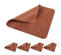 Gogogmee 5 Pièces Vintage Faux Leather Mouse Pads Non-Slip Desk Mats for Office Home Gaming