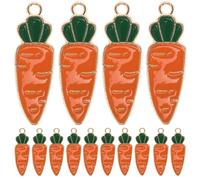 Gogogmee 50 Breloques Carotte Dessin Animé en Alliage Pendentifs Thème Carotte Trou Suspendre Accessoires DIY pour Bijoux Bracelets Porte-Clés Décorations Créatives