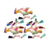 Gogogmee 50 Pendentifs Porte-clés en Cuir Coloré Soi-même, Décoration Suspendue pour Paquet, Accessoires DIY pour Bijoux et Ornements de Paquet, Lot Mixte de 50 Pièces Couleur Aléatoire