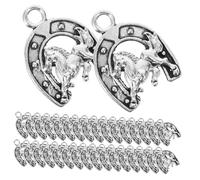 Gogogmee 50 pièces Breloques Cheval Alliage Léger pour Fabrication Bijoux DIY Colliers Porte-clés Décorations Western Cow-boy