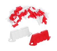 Gogogmee 50 pièces Lot de Mini Barrières de Circulation Blanc et Rouge Panneaux Signalisation Antirayures pour Modèles Rc Accessoires Route pour Jeux Roadblocks et Scènes de Course