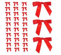 Gogogmee 50 Pièces Mini Bows Polyester Rouge avec Fil Ajustable pour Décoration Cadeau Mariage DIY Nœuds Durables pour et Créations Artisanales