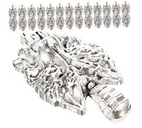 Gogogmee 50 pièces Pendentifs Tête de Loup Alliage Argenté Charms pour Collier Bracelet Porte-clés DIY Bijoux et Esthétique