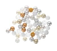 Gogogmee 50 pièces Perles Acryliques DIY pour Bijoux Décorations et Accessoires Perles Lisses sans Bavure pour Bracelets Colliers et Guirlandes Artisanales