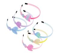Gogogmee 6 pièces Bandeaux Cheveux Garçon Fille Dégradé Arc-ciel avec Cœurs Colorés Accessoires Paillettes Confortables pour Filles Set Multicolore pour Fêtes et Usage Quotidien