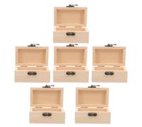 Gogogmee 6 Pièces Boîte à Trésor Bois Miniature avec Couvercle à Charnière et Verrou Métallique Coffret Rangement Vintage pour Bijoux Souvenirs et Bricolages pour Fêtes à Thème Pirate