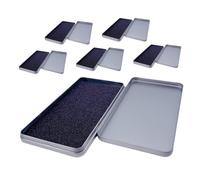 Gogogmee 6 pièces Boîte de Rangement Métallique Portable pour Écrans Verre Trempé Lot de Contenants Robustes Fer pour Protection et Organisation des Accessoires de Téléphone