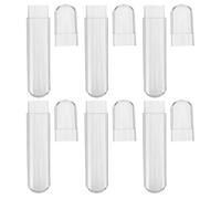 Gogogmee 6 Pièces Boîte de Rangement Transparente pour Pinces à Épiler Étui Ovale Plastique avec Couvercle Organisateur Portable pour Extensions de Cils Manucure et Maquillage