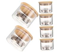 Gogogmee 6 Pièces Bol de Nettoyage pour Manucure Verre Épais avec Filtre Inox Lot de Bols à Pinceaux pour Vernis Gel Coupe Dappen avec Couvercle Accessoire Professionnel pour Entretien des