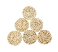 Gogogmee 6 pièces Charms Rotin Tressé Ronds pour Boucles Oreilles Accessoires DIY Bijoux Légers et Durables Style Bohème Simple pour Création Artisanale