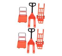 Gogogmee 6 pièces Jouets Construction Miniatures pour Garçon Fille avec Barricades Routières et Chariots Élévateurs Orange Ensemble Éducatif de Modèles pour Apprentissage Circulation et