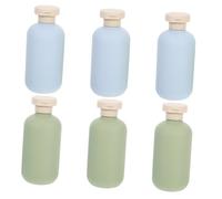 Gogogmee 6 pièces Lot de Flacons Rechargeables pour Shampooing et Lotion Bouteilles Plastique Souples Antidérapantes Design Avocat Portable pour Voyage et Usage Quotidien