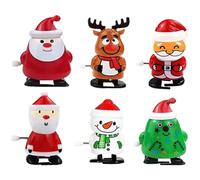Gogogmee 6 Pièces Lot de Jouets à Remonter de Noël Père Noël Miniatures pour Garçon Fille Jouets Portables Amusants à Surface Lisse Festifs pour Renforcer la Coordination Motricité