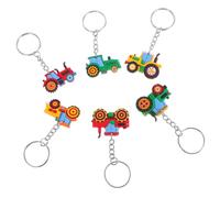 Gogogmee 6 Pièces Lot de Porte Clés Véhicules Agricoles Design Charmant Porte Clés Tracteur et Bulldozer pour Garçon Fille Accessoires Décoratifs pour Sacs et Récompenses pour Fêtes et