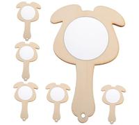 Gogogmee 6 pièces Miroirs à Main Bois Inachevés pour Garçon Fille Miroirs DIY pour Activités Créatives et Éducation Précoce Jouets Artisanaux à Peindre et Personnaliser
