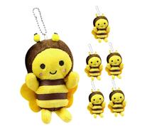 Gogogmee 6 Pièces Porte-clés Abeille Peluche Anime Jouets Abeille Marionnette Breloque Bourdon Décoration
