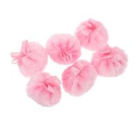 Gogogmee 6 Pièces Powder Puff Set Fluffy Round Foundation Applicator With Bow Handle For Face And Body Soft Washable Makeup Puff For Loose And Pressed Powder