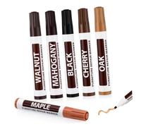 Gogogmee 6 Pièces Stylo Retoucheur Meubles Couleurs Kit Réparation Meubles Marqueur à Peindre Rapide Séchage Cache Rayures et Usures pour Bords et sur Surface