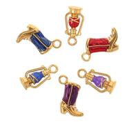 Gogogmee 6 Pièces Western Pendant Set Acier Inoxydable Doré Charms et Lanterne Vintage Double Face Résistants pour Bijoux DIY Bracelets et Porte-clés Noël