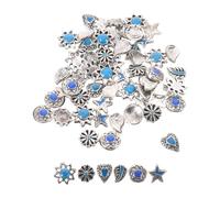 Gogogmee 60 breloques pour ongles imitation turquoise - Breloques rétro 3D style western - Pierres précieuses vintage - Accessoires autocollants en métal style cowboy/cowgirl