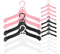 Gogogmee 60 Cintres pour Vêtements de Poupée Mini en Plastique Assortiment Noir Blanc et Rose 60 Pièces pour Armoire Poupée Accessoires Miniatures pour Dressing et Rangement