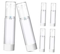 Gogogmee 6pièces Kit Voyage Bouteilles Conteneurs Cosmétiques Transparents Flacons Pompe Airless Lotion Spray Fixateur Maquillage Démaquillant Tonique
