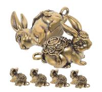 Gogogmee 6pièces Lot de Breloques Lapin Laiton Pendentif Porte-clés Vintage Breloque Lapin Style Ancien pour Loisirs Créatifs et Décoration