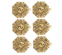 Gogogmee 6pièces Porte-clés à Huit Branches Breloque de Sécurité Porte-souvenir Décoratif Pendentif Léger et Résistant Lot de Designs Rétro