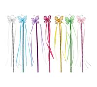 Gogogmee 7 Pièces Baguettes Magiques à Paillettes avec Rubans Flottants Accessoires Fée pour Filles Jouets de Rôle pour Anniversaire Cosplay et Fête Princesse