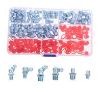 Gogogmee 70 Pièces Kit de Graisseurs Acier Zingué Raccords de Graisse Droits et Coudés à Assortiment pour Lubrification Mécanique et Entretien Industriel