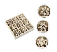 Gogogmee 72 Pièces Pendentifs DIY pour Décoration de Noël Ornements Suspendus Neuf Compartiments Artisanat Maison Sûr Bord Lisse Petits Accessoires à Peindre pour Garçon Fille et Fêtes