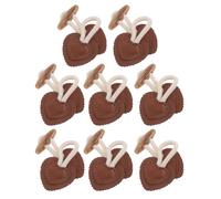Gogogmee 8 pièces Boutons à Bascule Corne pour Manteaux Lot de Petits Boutons Marron Fermeture Élégante et Résistante pour Col de Veste Accessoires Couture Polyvalents