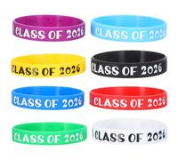 Gogogmee 8 Pièces Bracelets Graduation Silicone Class Of Wristbands Souvenirs Résistants et Confortables pour Fête Diplôme et Célébration Étudiants