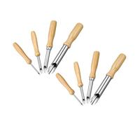 Gogogmee 8 Pièces Clay Hole Punch Tools Set With Wood Handles Stainless Steel Circular Cutters For Pottery Shaping Carving And Ceramic Art Crafting