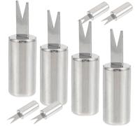 Gogogmee 8 pièces Set de Fourchettes à Acier Inoxydable Porte Compact et Portable Multifonction pour Barbecue Pique et Fruits