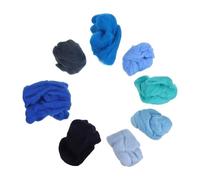 Gogogmee 8pièces Laine à Feutrer à Aiguille Mèches Bleues pour Loisirs Créatifs Fabrication de Poupées Filage Main et Projets Artistiques