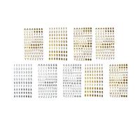 Gogogmee 9 feuilles Autocollants Lettres Or et Chiffres Stickers Alphabet Scrapbook DIY pour Carnets Planners et Décoration Créative Papier Adhésif Doré et Argenté