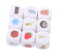 Gogogmee 9 Pièces Dés Multifonctions avec Illustrations Colorées pour Jeu Éducatif Créatif Acrylique avec Sac Velours Développement et