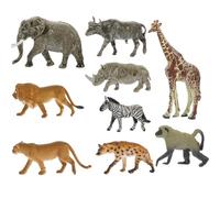 Gogogmee 9 pièces Figurines Animaux Miniatures Décoratives Modèles de Savane Réalistes pour Décoration Maison Jardin Miniature et Bureau Ornements Plastique Animaux de la Savane