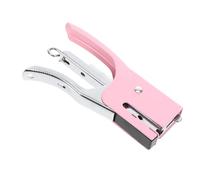 Gogogmee Agrafeuse Manuelle de Bureau en Métal Macaron Rose Clair, Mini Agrafeuse Portable Ergonomique, Capacité 12 Feuilles, Accessoire Esthétique pour Fournitures de Bureau et Usage