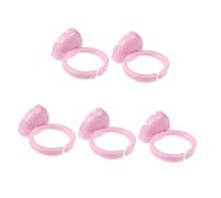 Gogogmee Anneaux Pour Extension De Cils 100 Pcs Réglables Support De Pigment Rose Pour Maquillage Professionnel Tatouage Et Greffe De Cils Utilisations En Salon Et École