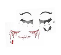 Gogogmee Autocollants De Tatouage Dhalloween 2 Feuilles Patch Pour Les Yeux En Strass Temporaire Pour Décoration De Visage Ensanglanté