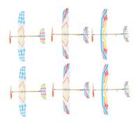 Gogogmee Avions en Élastique Jouets pour Garçon Et Filles, Lot De 6 Mini Planeurs Légers, Modèles à Monter Soi-même, Adaptés Aux Activités en Plein Air Et Voyages, Présent Éducatif Et Ludique