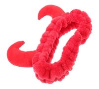 Gogogmee Bandeau Cornes de Diable Bandeaux pour Se Laver le Visage Femme Peluche Rouge Unique Bandeau Cheveux Spa