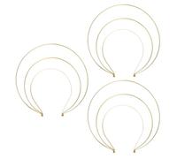 Gogogmee Bandeau Couronne en Fer Doré à Trois Couches Lot de 3 Serrage-Têtes Couronnes pour Femme Accessoires Coiffure Mariage et Cosplay Diadèmes Métalliques pour Fêtes et Renaissance